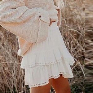 SHEIN White Ruffle Skirt